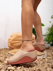 Dép xỏ ngón & đế dày thời trang dành cho nữ - Màu be - Xem 5