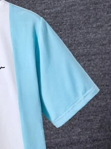 SHEIN Boys Letter Graphic Colourblock Tee - Multicolor - View 3