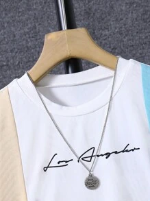 SHEIN Boys Letter Graphic Colourblock Tee - Multicolor - View 4