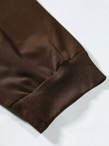 Manfinity Homme Lỏng lẻo phù hợp Nam Đồ họa Chữ cái Eo dây rút Quần thể thao - Cà phê nâu - Xem 6