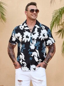 Manfinity Homme 男士大码印花襯衫 - 彩色 - 查看 3
