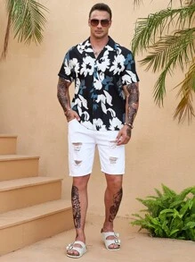 Manfinity Homme 男士大码印花襯衫 - 彩色 - 查看 4