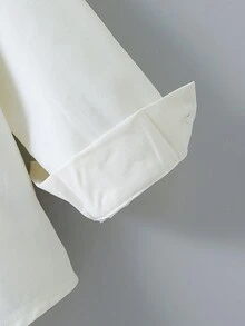 SHEIN 男童可愛刺繡小熊圖案襯衫，校園風紳士正裝襯衫，百搭素色長袖翻領上衣