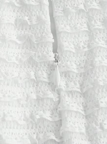 ROMWE Kawaii Váy ren viền nàng tiên cá rắn - trắng - Xem 5