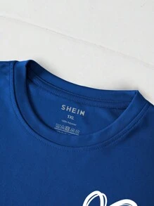 INAWLY Plus Heart Print Tee - Blue - View 3