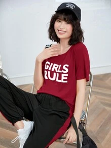 Mulvari Bộ đồ hai mảnh nữ Bất đối xứng Ruy băng Sọc bên Khối Màu Lá thư Giải trí - Nhiều màu - Xem 3