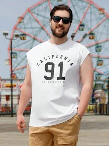 Manfinity Homme Men Plus Letter Graphic Tank Top