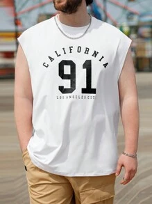 Manfinity Homme Men Plus Letter Graphic Tank Top