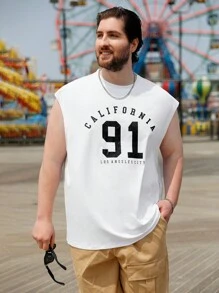 Manfinity Homme Men Plus Letter Graphic Tank Top