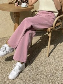 DAZY Chất rắn Quần legging thẳng - Hồng - Xem 8