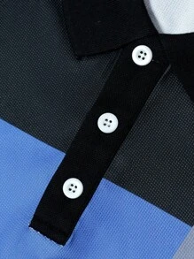 Manfinity Homme Men Striped Print Colourblock Polo Shirt - Multicolor - View 8