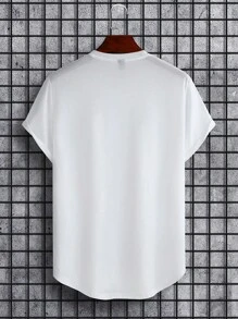 Manfinity Homme Nam In chim Hem cao thấp Áo thun - trắng - Xem 2