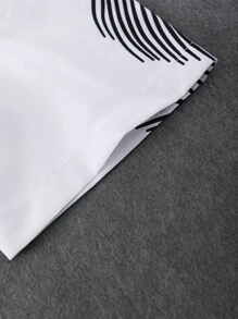 Manfinity RSRT Hombres con estampado de hoja Camisa & de cintura con cordón Shorts sin camiseta - Blanco - Ver 5