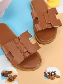 Chicas Zapatillas con diseño geométrico antideslizante para exterior - Marrón - Ver 1