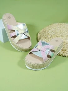 Girls Ombre Cut Out Slippers For Outdoor - Multicolor - View 2