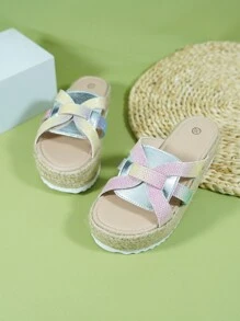 Girls Ombre Cut Out Slippers For Outdoor - Multicolor - View 3