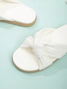 Chicas Chanclas con diseño de nudo para exterior - Blanco - Ver 4