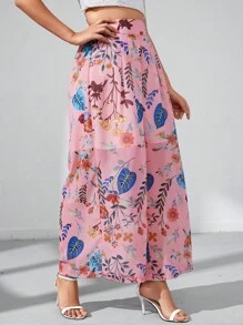 GENKIRA Quần nữ Dây kéo Uốn nếp Hoa Tất cả trên in Boho - Nhiều màu - Xem 4