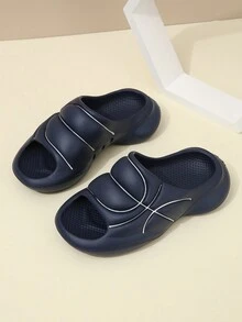 Chicos Zapatillas con textura con banda única para verano - Azul - Ver 1