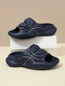 Chicos Zapatillas con textura con banda única para verano - Azul - Ver 5