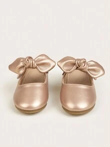 Girls Fun Knot Decor Mule Shoes For Outdoor - Champagne - View 4