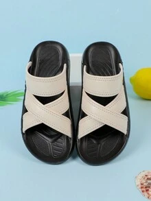 Chicas Zapatillas con tira cruzada para verano - Beis - Ver 8