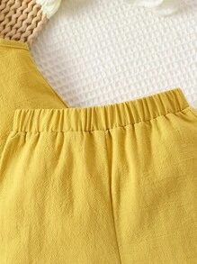 Bebé unicolor Top tank & Shorts - Amarillo - Ver 4