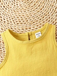 Bebé unicolor Top tank & Shorts - Amarillo - Ver 6