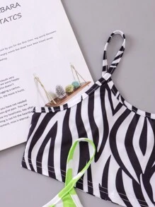 女孩3入組斑馬條紋和愛心圖案無鋼圈內衣