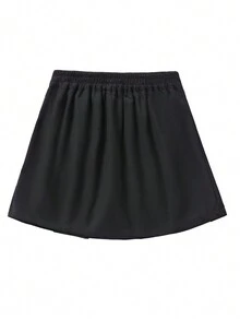Tween Girl Pleated Skirt - Black - View 3