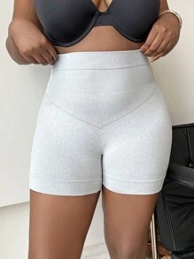 大碼素色寬腰帶內褲 - 淺灰色 - 查看 3