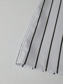 Aesthetic Post Nam Đồ họa sọc & chữ Cổ Đứng Áo sơ mi Without Tee - Màu Xám nhạt - Xem 5