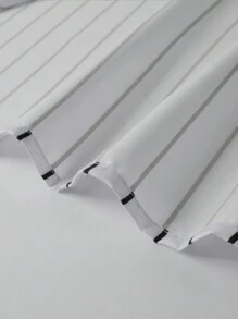 Aesthetic Post Nam Đồ họa sọc & chữ Cổ Đứng Áo sơ mi Without Tee - Màu Xám nhạt - Xem 7