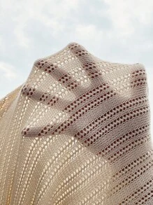 SHEIN Privé Jersey unicolor de manga farol de cuello barco - Albaricoque - Ver 6