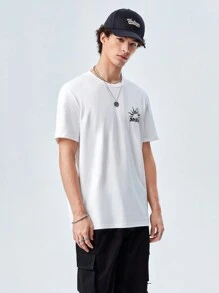 SHEIN X Boukenoh 1pc Letter Graphic Tee - White - View 3