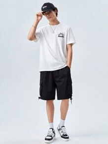 SHEIN X Boukenoh 1pc Letter Graphic Tee - White - View 4