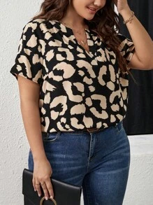 SHEIN Clasi Áo sơ mi Plus Size Tất cả trên in Giải trí - Nhiều màu - Xem 7