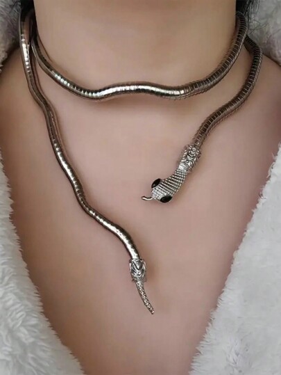 Goth 1pc Funky Zinc Alloy Snake Design Choker For Women For Party