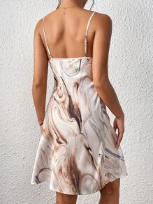 Firerie Marble Print Draped Collar Cami Dress - Multicolor - View 2