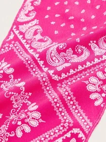 SHEIN ICON Áo nữ Thắt nơ trước Paisley Gợi cảm - Màu Hồng Tươi - Xem 4