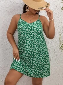 Dreamara 大碼碎花吊帶連衣裙