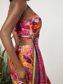 SHEINNeu Áo sơ mi nữ Bất đối xứng Nhiệt đới Boho - Nhiều màu - Xem 5