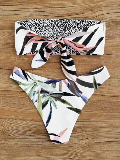 tropical Bandeau Avec Effronté Bikini