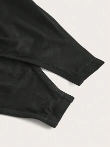 SHEIN EZwear 十字交叉後背繫帶吊帶連體衣 - 黑色 - 查看 3