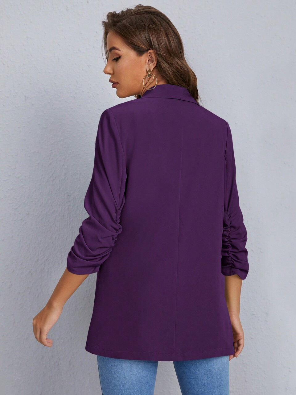 Women Fashion Spring Classic Purple Blazer For Daily Commute In Fall/Winter,Casual