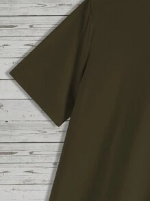 Manfinity Homme Áo thun & Áo lót Nam Đồ họa Lá thư Giải trí - xanh quân đội - Xem 5