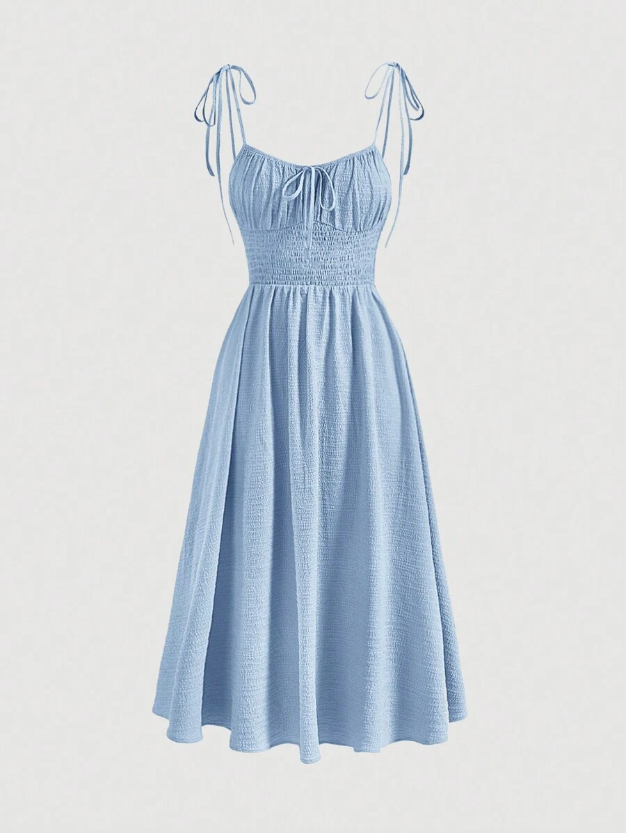 SHEIN MOD Vestido camisero sólido de lechera con tirantes