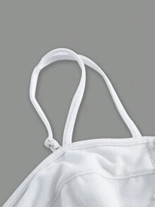 SHEIN ICON White Corset Chain Detail Bustier Cami Top