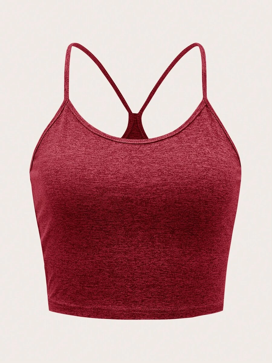 SHEIN EZwear 大碼段染吊帶上衣 - 紅色 - 查看 1