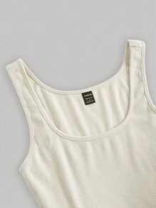 SHEIN MOD Đầm hai dây xếp ly trơn có thắt lưng - Màu be - Xem 5